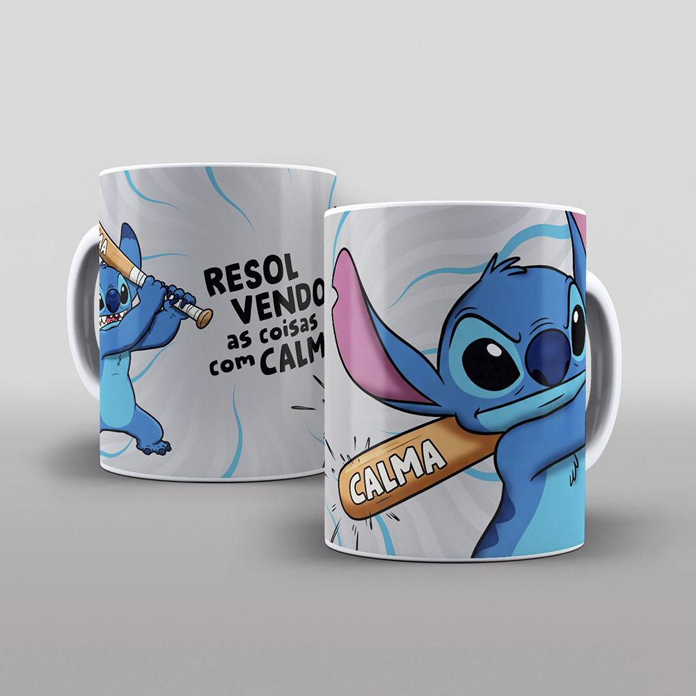 Caneca Stitch resolvendo as coisas com calma